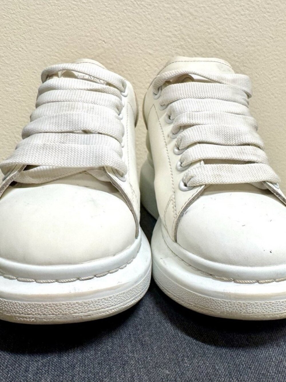Alexander McQueen Oversized Sneakers White Leather US 5